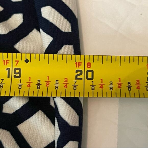 Lauren Ralph Lauren Navy Cream Ruched Party Date Dress NWOT Size 8 - Picture 12 of 13